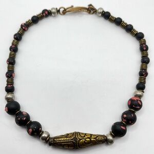 Vanessa Mooney Black/Gold Beaded Necklace